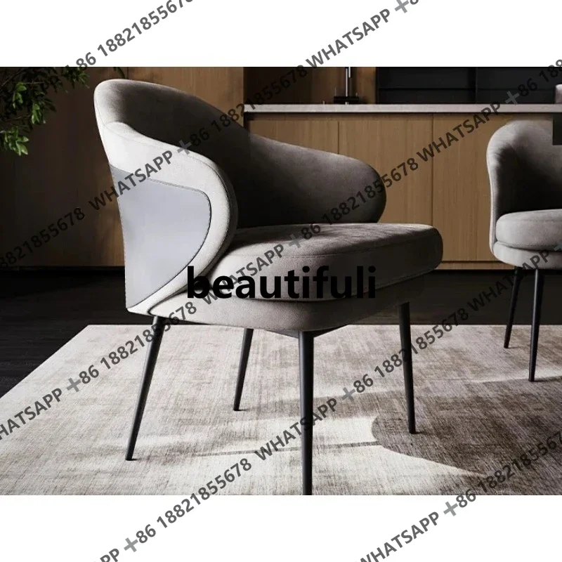 light luxury villa dining table and chairs post-modern style environmentally friendly leather cloth dining table and chairs