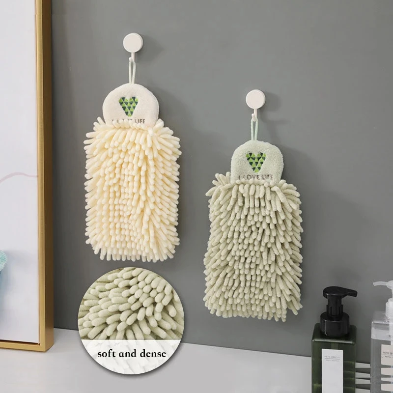 Rectangle Hand Towels Kitchen Bathroom Hand Towel Ball with Hanging Loops Quick Dry Soft Absorbent Microfiber Towels