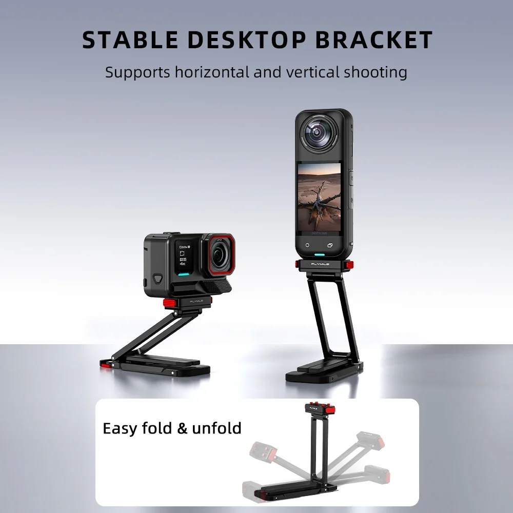 Flymile Magnetisches Metall-Stativ für Insta360 Ace Pro 2/X5 Faltbare Magnetische Halterung Fotografie-Griff für Video Vlgo – Detail 10