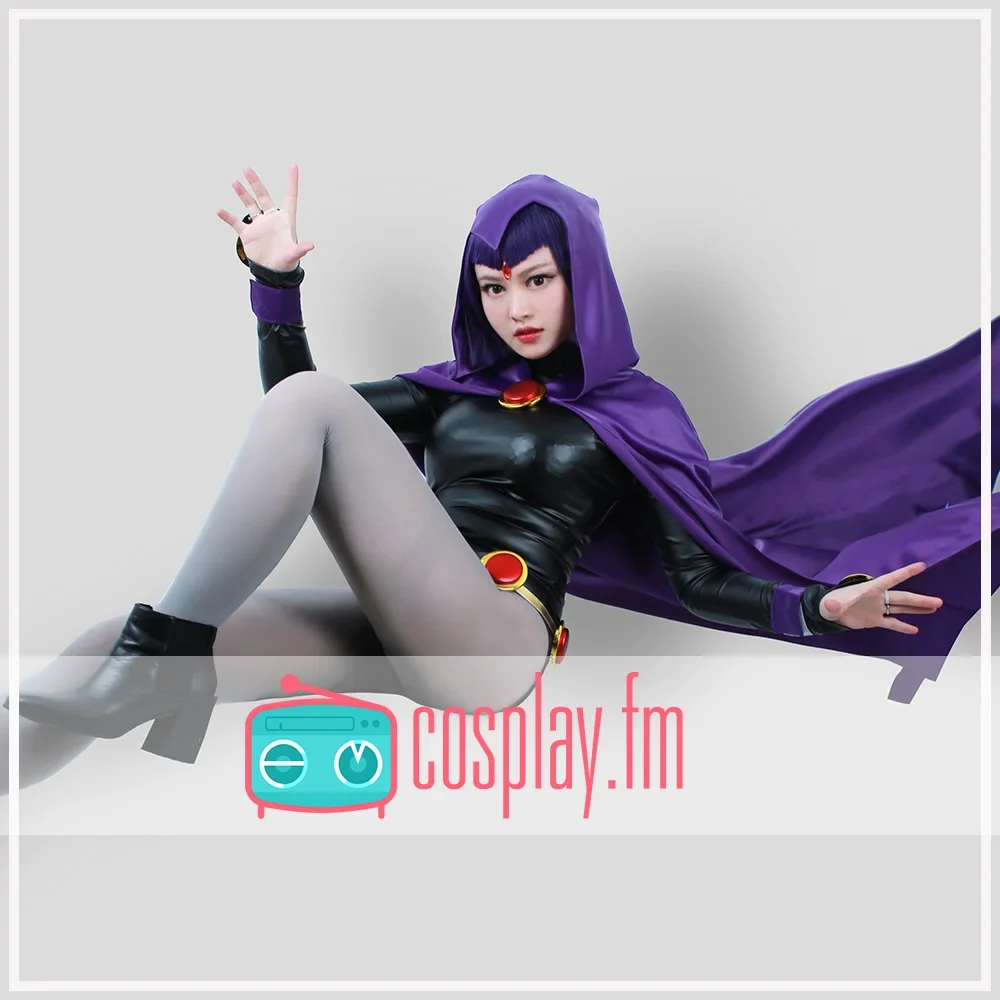 Miccostumes Women Raven Purple Cosplay Costume Women Sexy Clothes Cloak Jumpsuit