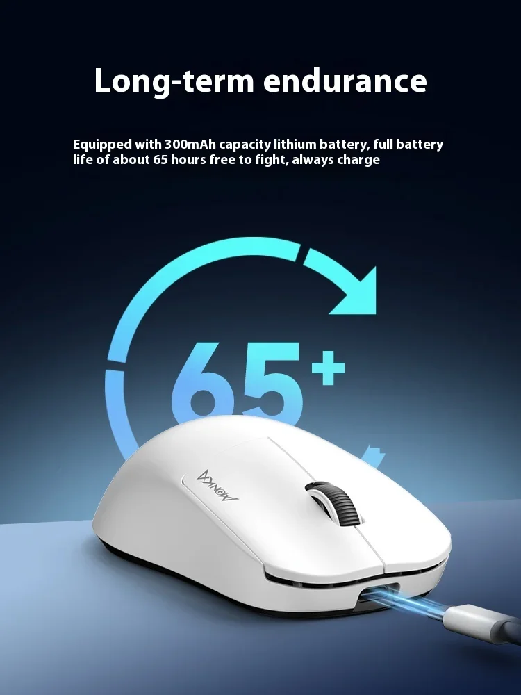 Imagem -03 - Monka m3 Mouse Bluetooth sem Fio Modo Paw3395 Ergonomia Leve Longa Resistência Ratos de Jogos Personalizados Acessórios para Laptop