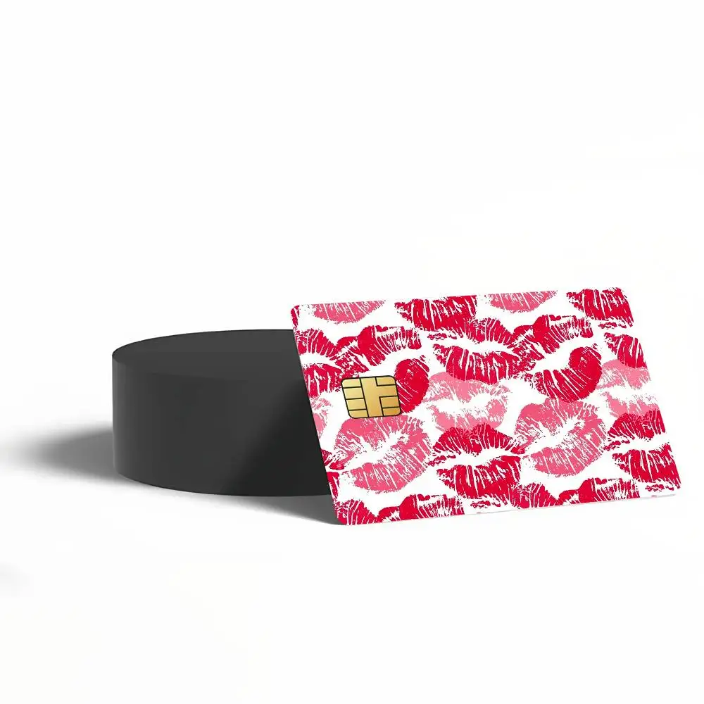 Fiery Red Lips Card Stickers for Bank Access Protective Waterproof Film Cover Sticker Surprise Gift