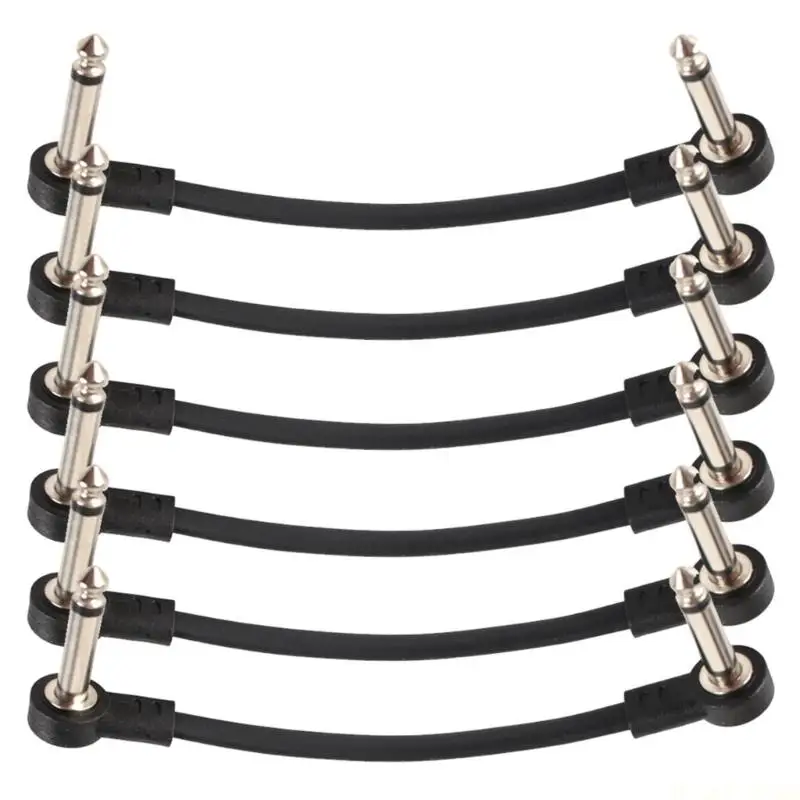 M5TC 6 Pack Guitar Patches Cord Guitar Pedal Board Cables Plastic and Metal Texture Perfect for Effects Pedals and Amplifiers
