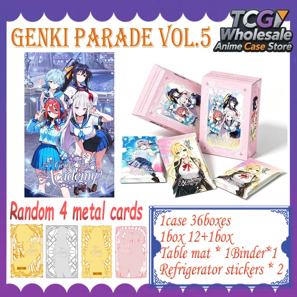 Wholesale Genki Parade Vol.5 Genki Academy Waifu Card Anime Games Girl Party Swimsuit Bikini Feast Booster Box Toys Gift