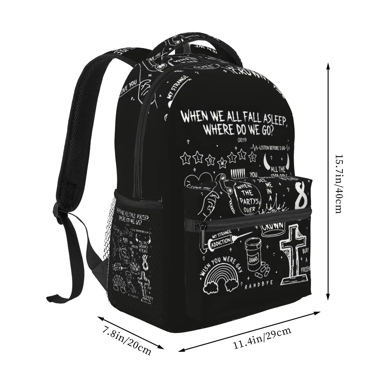 When We All Fall Asleep Where Do We Go Album Print Backpacks Boys Girls Bookbag Students School Bags Rucksack Shoulder Bag