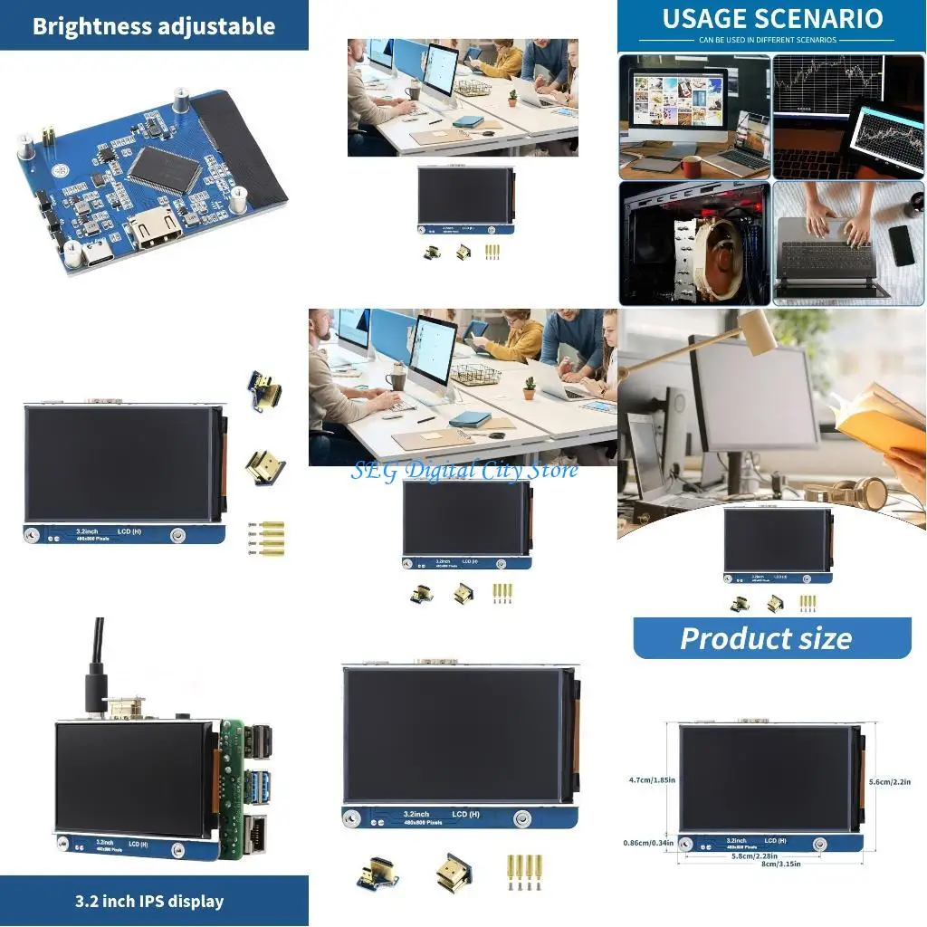 

U75B 3.2inch IPS LCD Display 480x800Pixel Adjustable Brightness