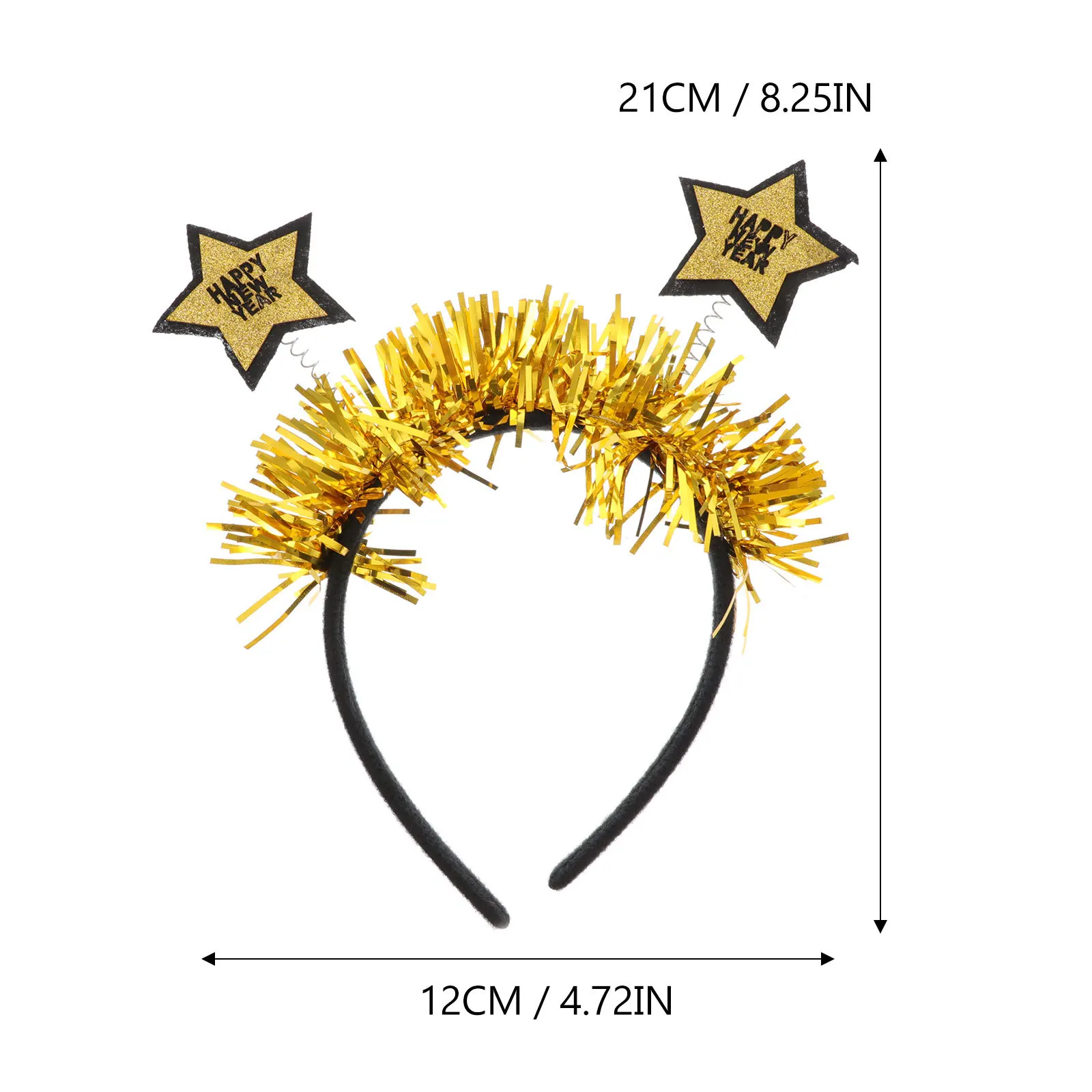 

2Pcs Christmas Star Headband Sweet Five-Pointed Hair Hoop Chic Xmas Holiday Festival Headwear Costume Accessory