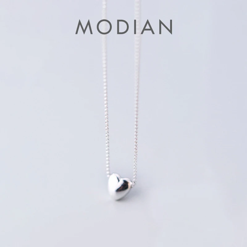 

Modian романтическое ожерелье с подвеской в виде сердечек для женщин, ожерелье из стерлингового серебра 925 пробы, модные украшения, новинка 2020