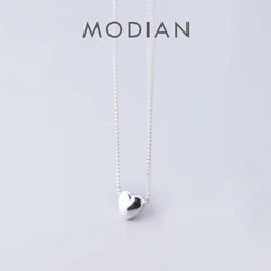 Modian Romantic Hearts Pendant Necklace for Women Genuine 925 Sterling Silver Link Chain Necklace Fashion Jewelry 2020 New