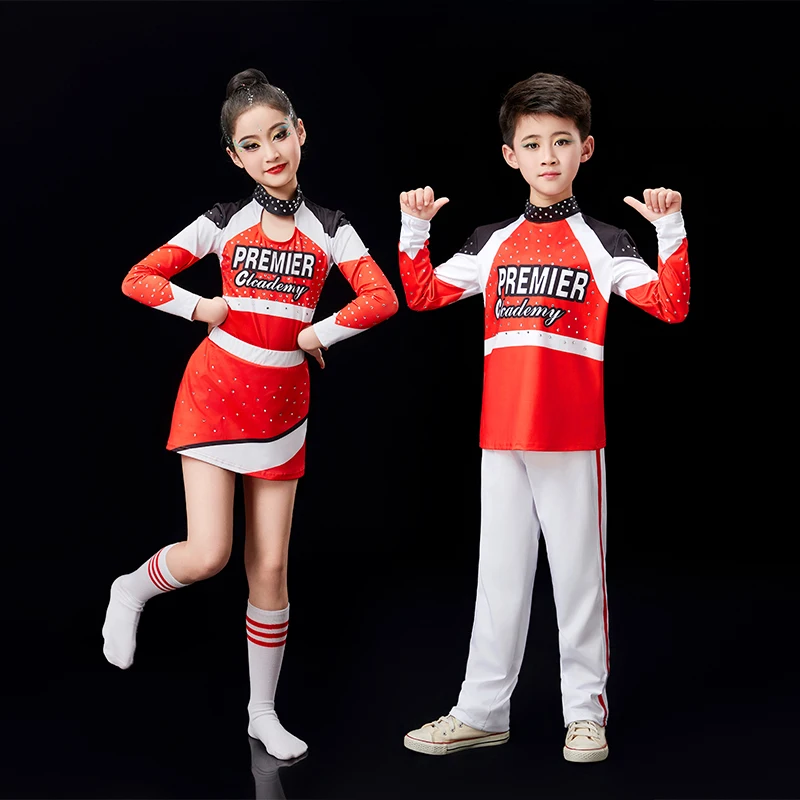 

Детский профессиональный костюм для выступлений по чирлидингу, гимнастический костюм для соревнований, спортивная форма для школы