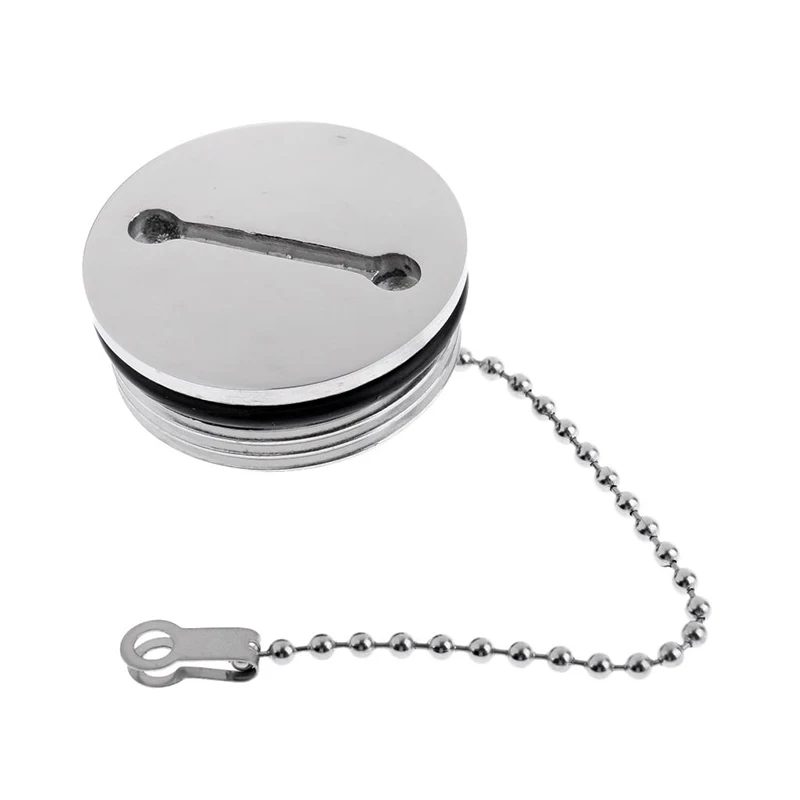 38/50MM Fuel Gas Tank Cap With Chain and Key Spare Yacht Replacement Hardware 316 Stainless Steel Boat Hardware Accessories