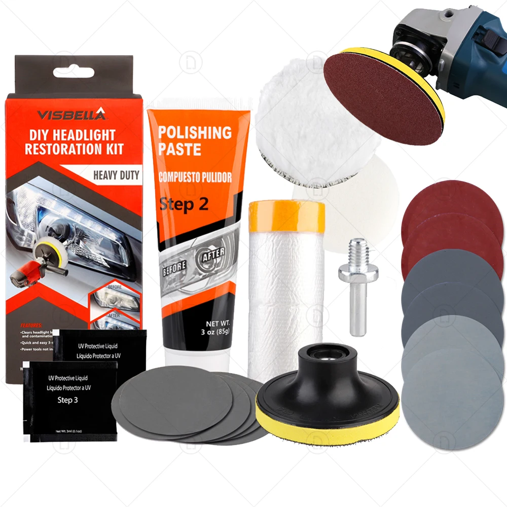 Auto Wax Headlights Restoration Polish Kit Car Headlight Polishing Paste Liquid Light Repair Anti-scratch Maintenance Coating