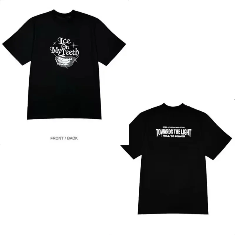 Ateez World Tour vers la lumière: va pouvoir surdimensionné femmes t-shirt mode coréenne Hip Hop hommes t-shirt Harajuku hauts