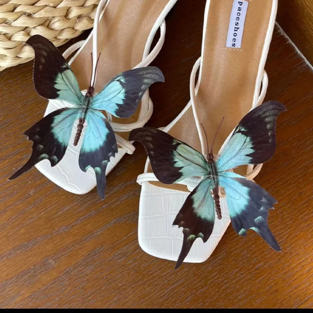 1 Pair Simulation Coloful Thai Fairy Butterfly Flower Shoe Buckles Butterfly Orchid Phalaenopsis Shoe Flower Sandals