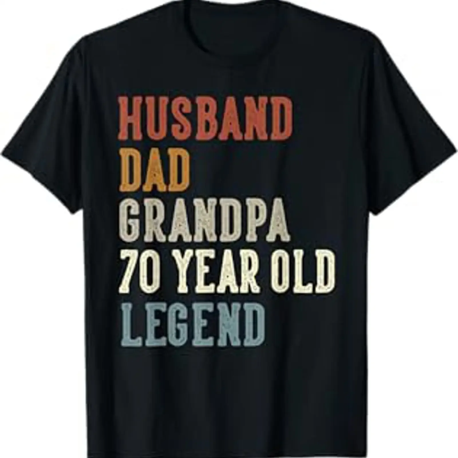 Husband Dad Grandpa 70 Year Old Legend 70th Birthday T Shirt vintage Washed Unisex designer clothes Soft Comfortable Casual