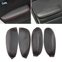 4pcs Soft Leather Armrest Cover For Kia K3 Car Interior Door Armrest Panel Skin Cover Stickers Trim with Tools Accessories