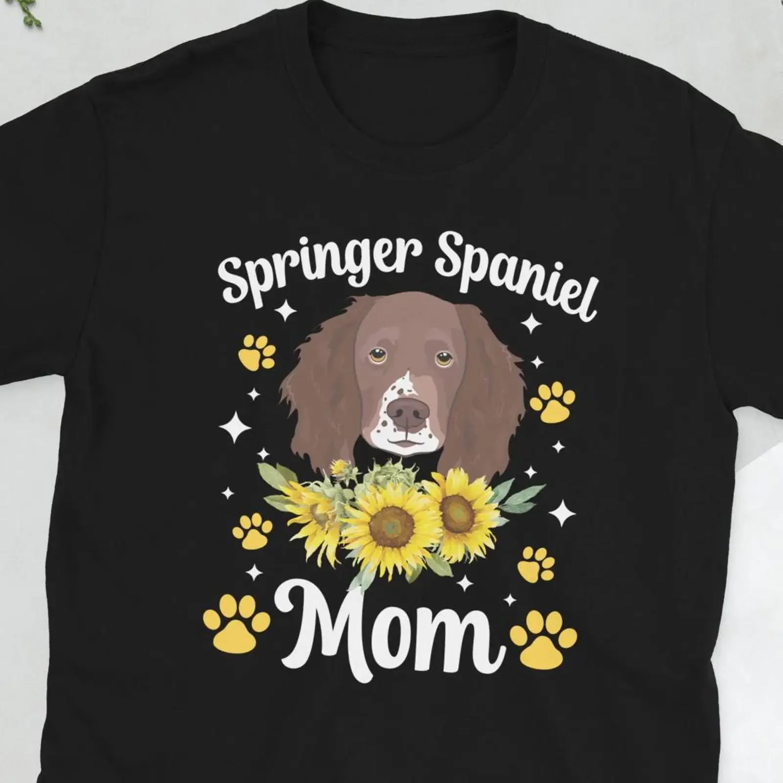 Proud Springer Spaniel Mom Owner T Shirt vintage Washed Unisex Versatile Stretched homme Stylish fashion streetwear Casual