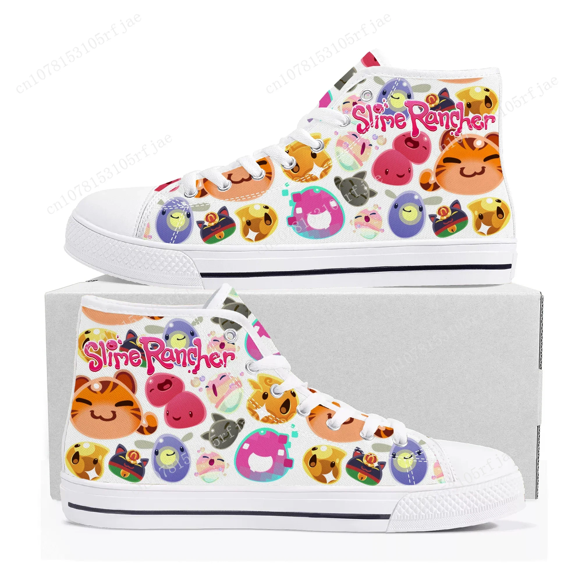 Slime Rancher High Top Sneakers Cartoon Game Mens Womens Teenager High Quality Fashion Canvas Shoes Casual Tailor Made Sneaker
