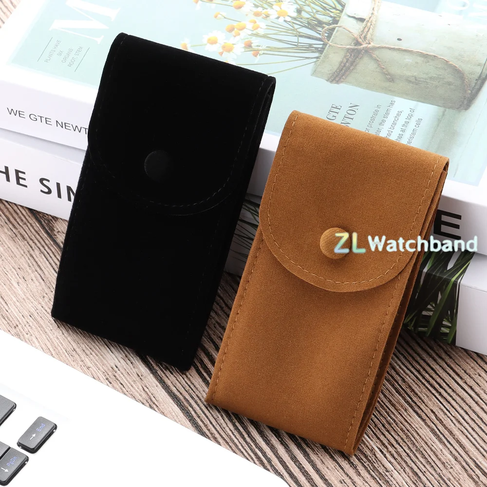 1PC Watch Storage Bag Brown Black Green Flannelette Gift Bag Travel Storage Case Durable Portable Watch Dust Protection Case