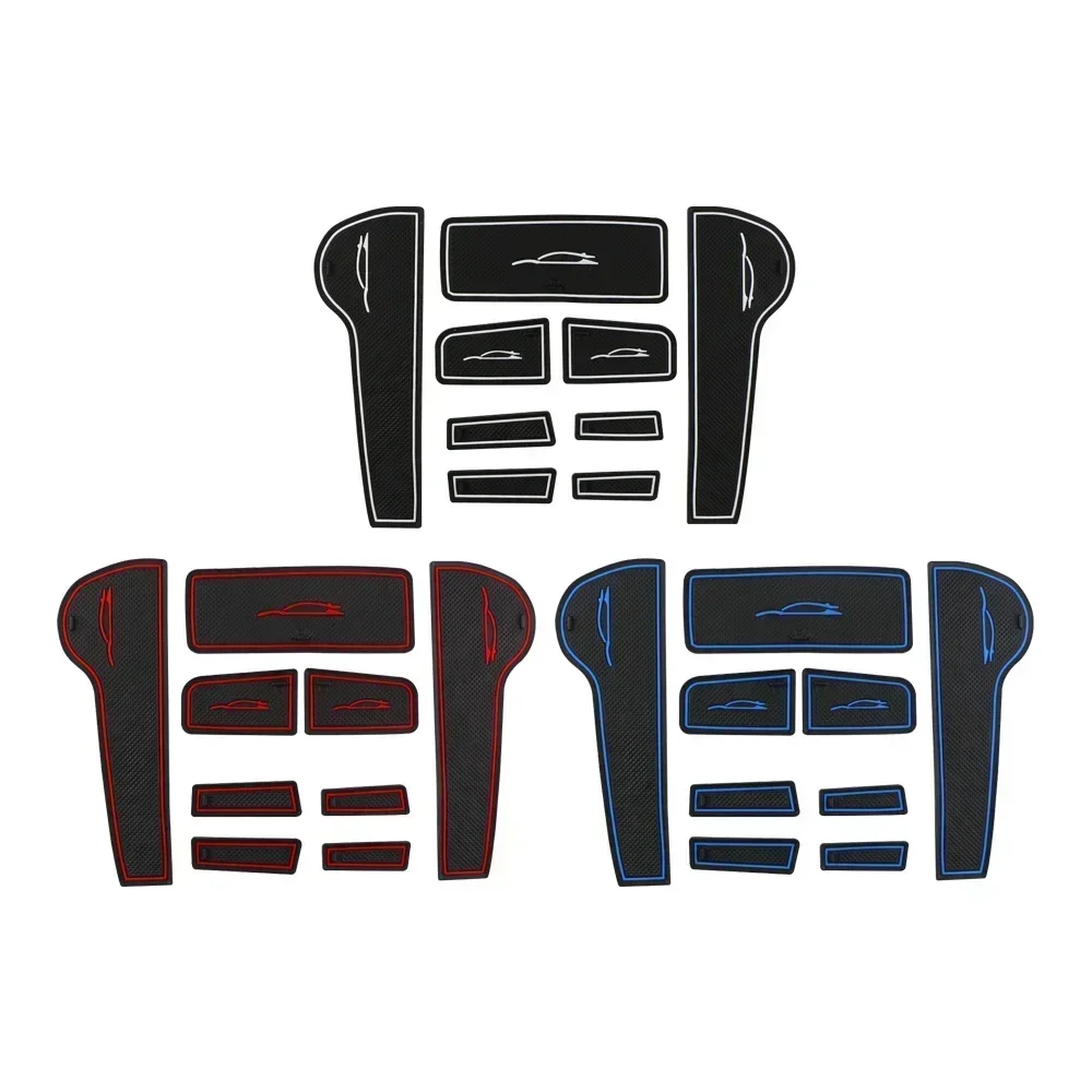 9Pcs Silicone Car Anti-Slip Door Groove Mat Gate Slot Pad Mats for Cruze 2009 2010 2011 2012 2013 2014 Accessories