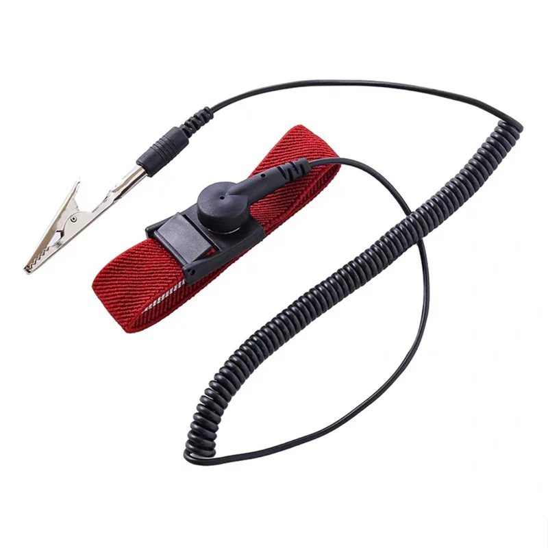 PU1.8/2.5/3/5M Adjustable Anti Static Bracelet Electrostatic ESD Discharge Cable Hand Wrist Band Strap -ESD Grounding Wristband
