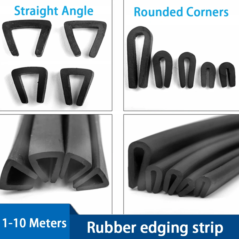 

1-10M Black Rubber Edge Strip U Door Edge Seal Strip Rubber Edge Protector U Shape Weather Stripping For Car Doors Table Corners