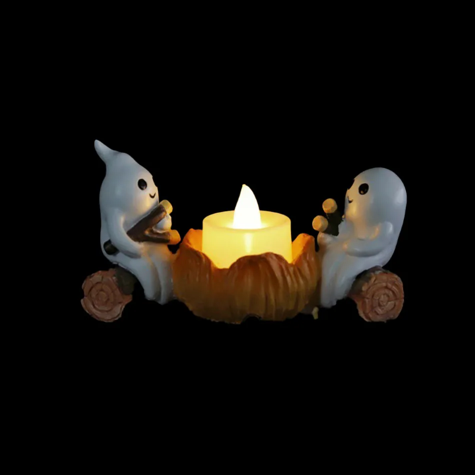 New Halloween Ghost Candle Light Ghost Campfire Flickering Candle Holder Candlestick Roasting Marshmallows Halloween Decoration