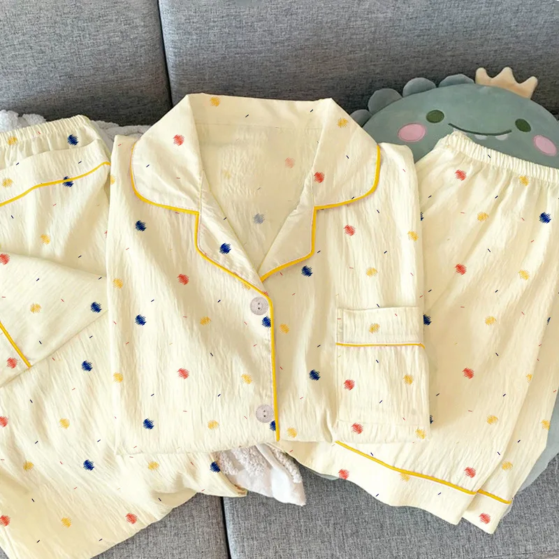

Wrinkled Fabric Three-Piece Set Summer New Short Sleeve Long Pants Colorful Tie-Dye Casual Fashion Homewear Summer Outfit
