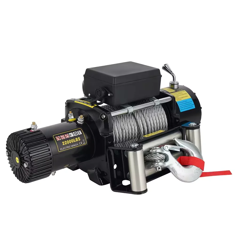 

12v electric 22000 pound heavy-duty winch with wireless remote control