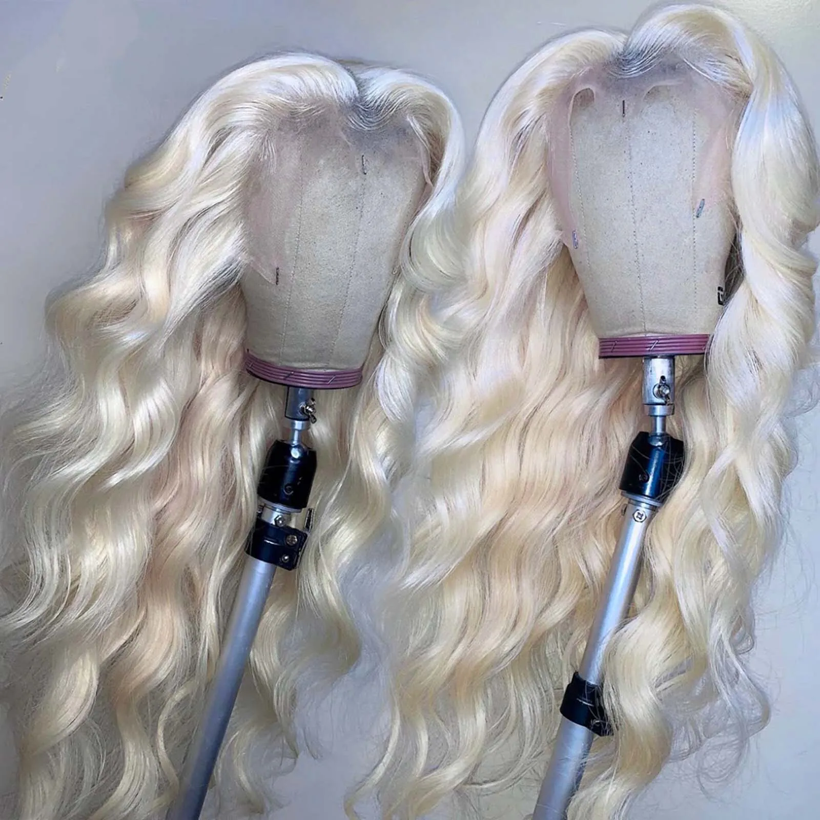 White Platinum Blonde Wig Body Wave Synthetic Lace Front Wig Glueless Long Natural Wavy Hair Frontal Lace Wigs for Women Fashion