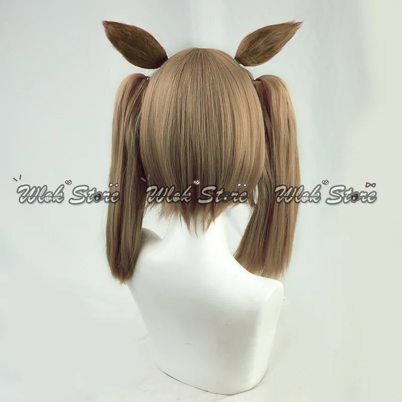 Anime Pretty Derby Smart Falcon Cosplay Pruik Bruin Paard Oren en Staart Vrouwen Halloween Party Carnaval Props Hittebestendige Pruiken