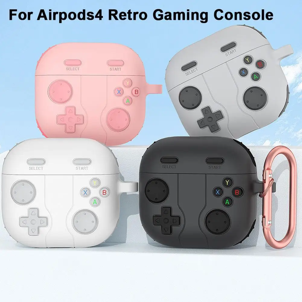 Silicone Earphone Case For Airpods 4 Series 3D  Gamepad Earphone Case With Keychain 360° Full Coverage Anti-drop Cover