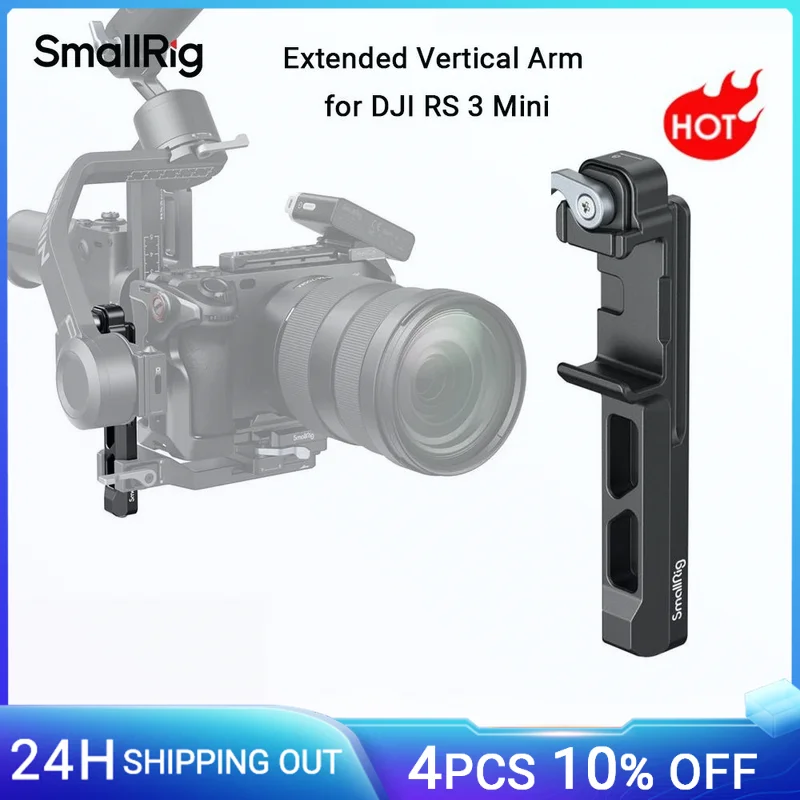 SmallRig RS 3 Mini Extended Vertical Arm, Extension Mount Plate for DJI RS 3 Mini Horizontal And Vertical Shooting - 4196