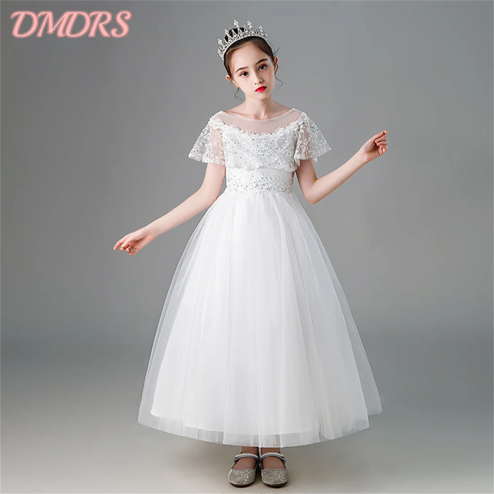 Elegant Girls Party Dress Stylish Tulle Princess Dresses 2025 Charming Girls Flower Girl Hostess Gown Classic Graduation Gowns