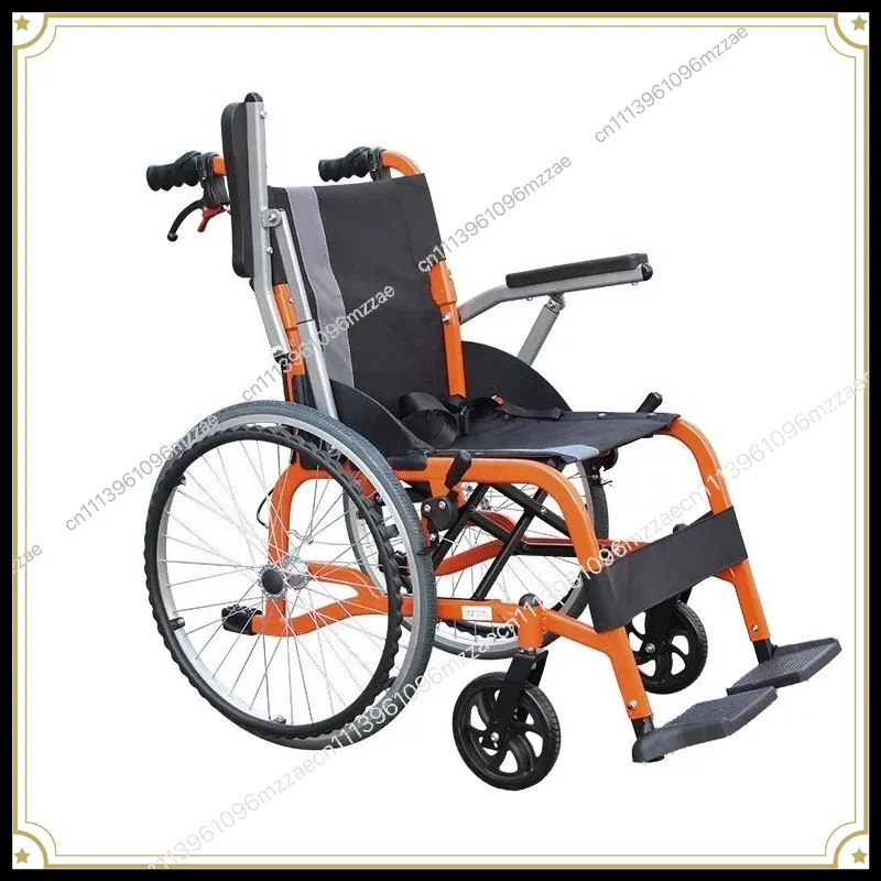 Aluminum Alloy Wheelchair Lightweight Folding Trolley for Paralyzed Elderly Disabled Young Portable Scooter