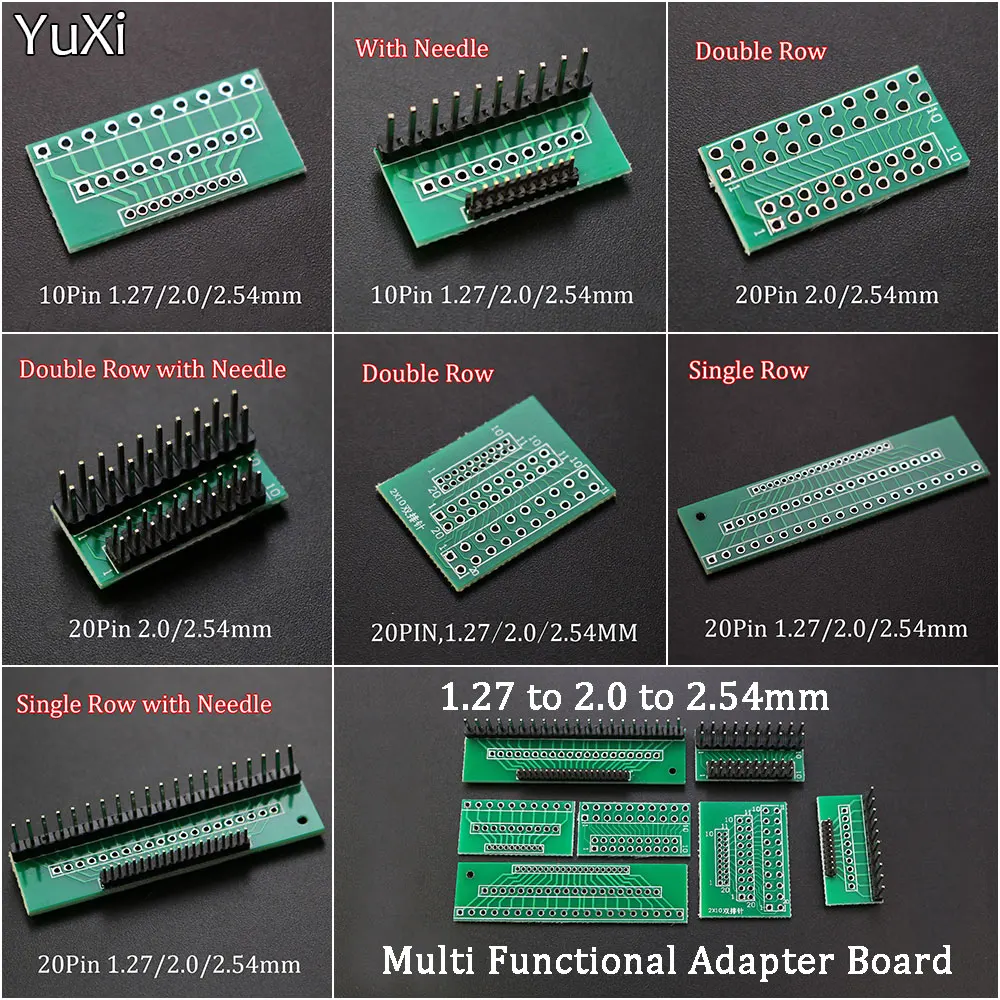 YUXI 1PCS 10Pin/20Pin 1.27mm 2.0mm 2.54mm Pitch Transfer Plate Converter Single Double Row Pin PCB PCI Adapter Board