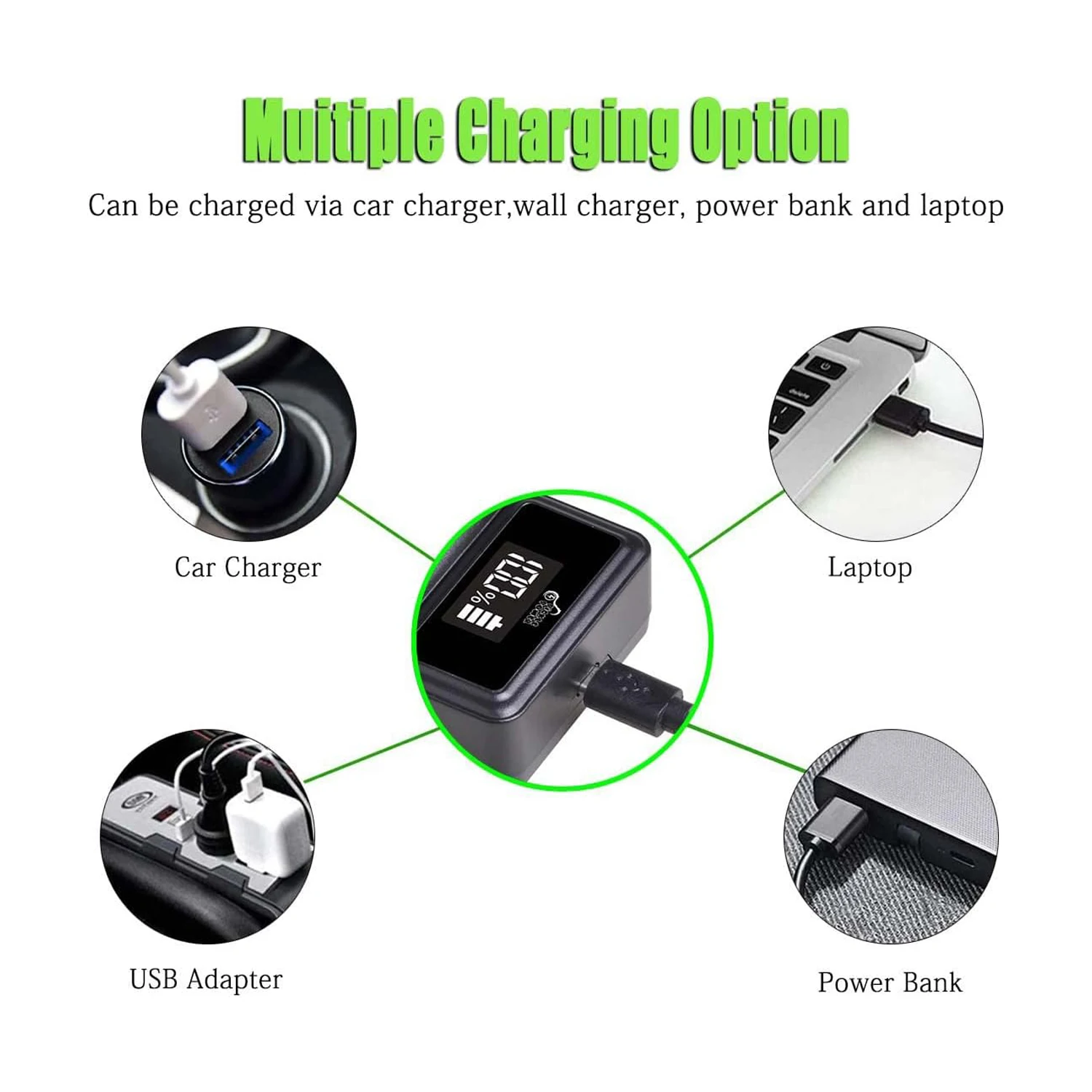 1850mAh EN-EL23 Battery Compatible with Nikon Coolpix P600, P610, B700, P900, S810c, Charger for ENEL23