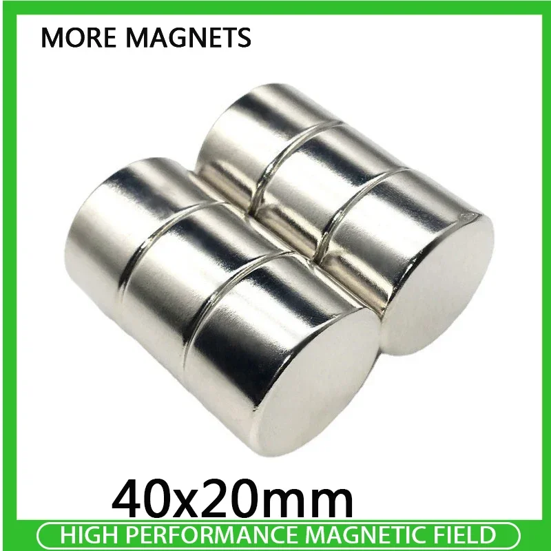 

1/2/3PC 40x20mm Powerful permanet round Neodymium Magnet Strong magnetic Rare Earth NdFeB 40mm x 20mm Permanent Magnetic imanes