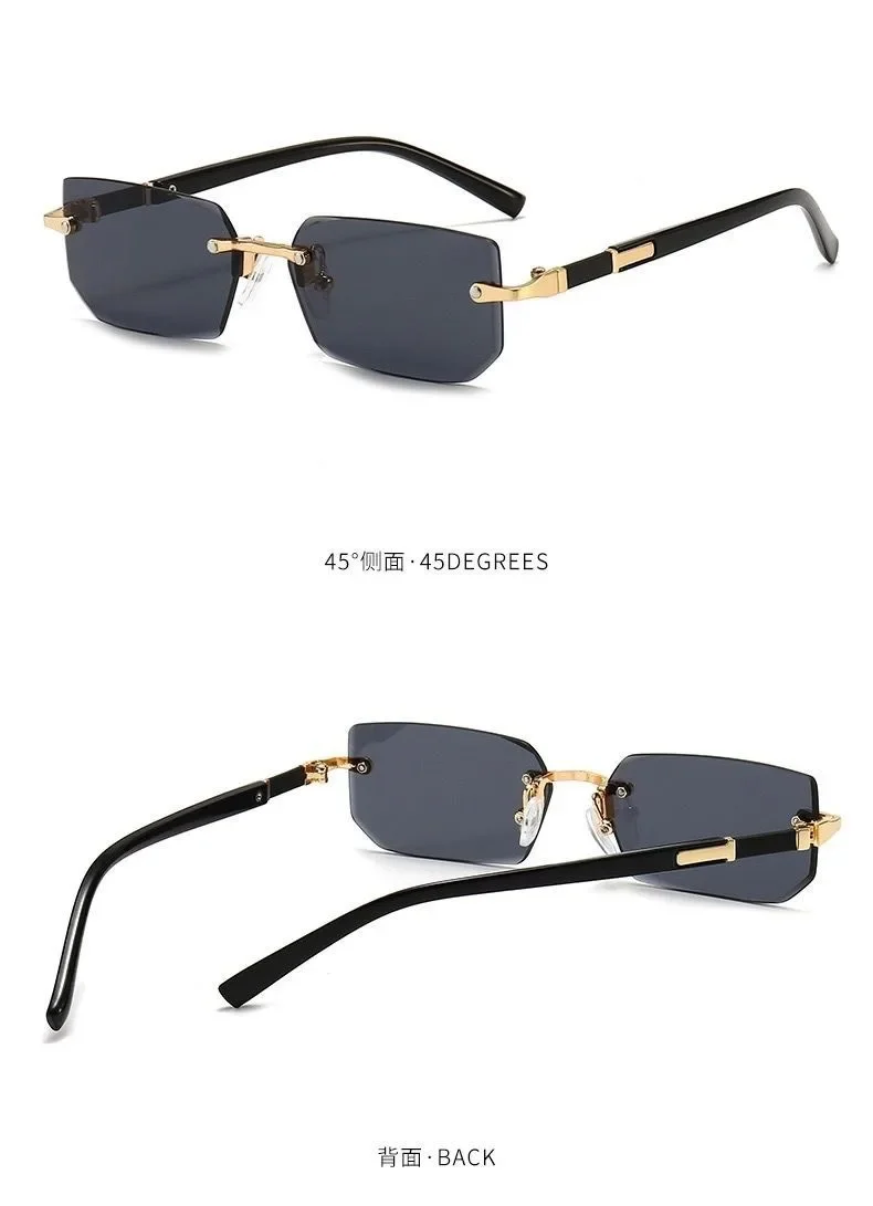 Rimless Rectangle Sunglasses Set — product information 5