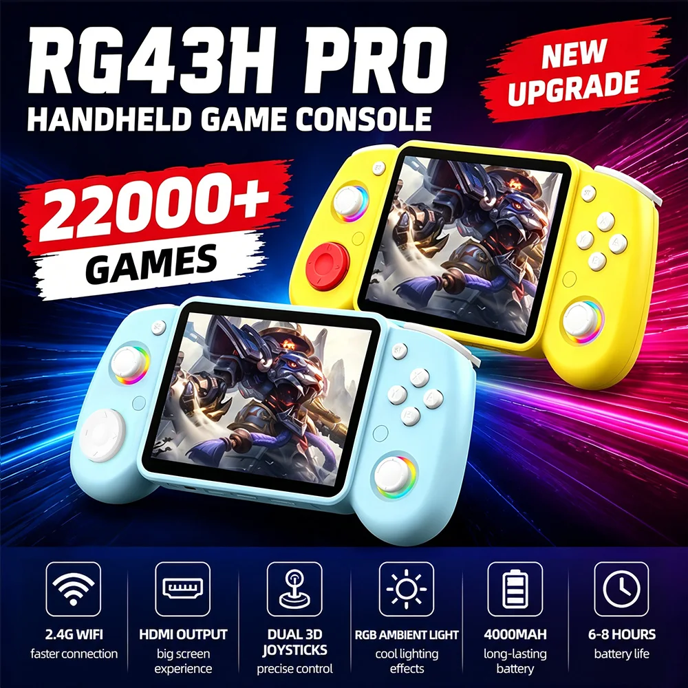 RG43H PRO Retro Handheld Game Console 22000+ Games 4.3