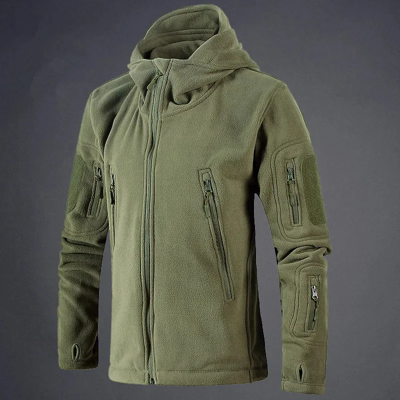 Outdoor tactical autumn and winter warm cardigan couple fleece jacket men women thickened liner polar