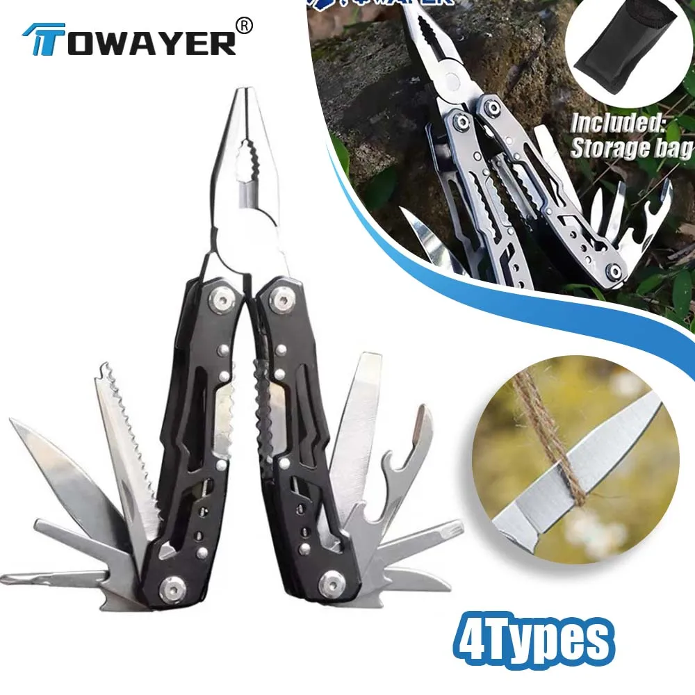 Multifunction Stainless Steel Multi-tool Pocket Knife Pliers Folding Pliers Mini Portable Folding Pliers Folding Blade Knife