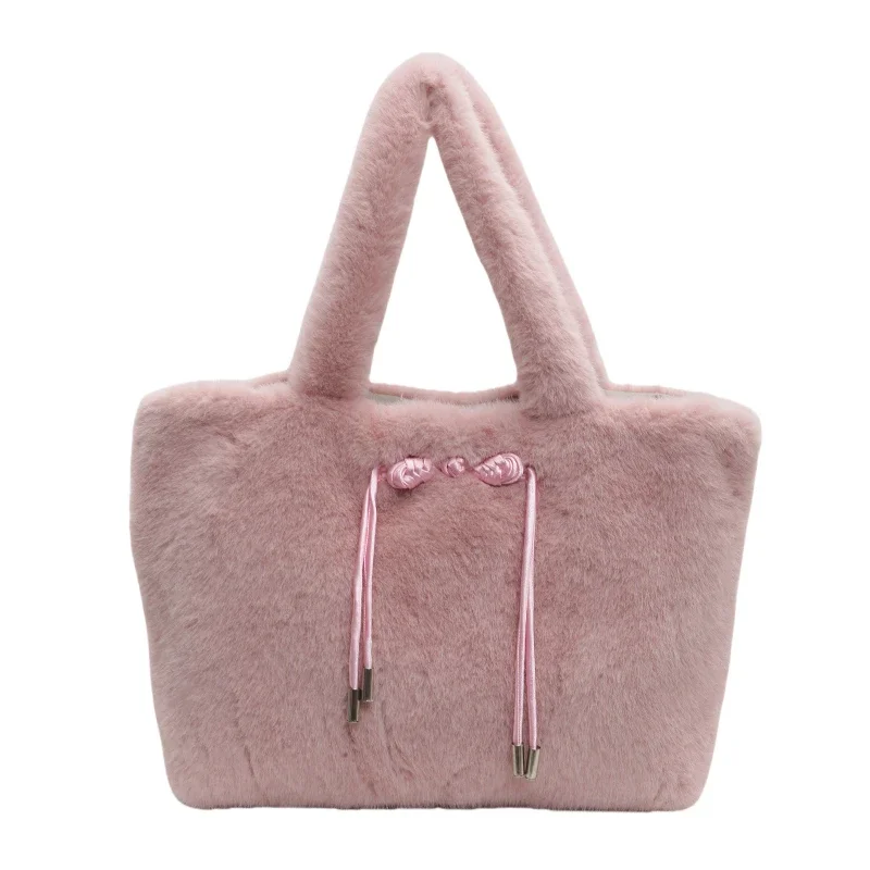 New Fluffy Bag for Autumn/Winter 2024,Fashion Trend Large Capacity Tote Bag,Class Commute Shoulder Bag,Bolso Casual De Un Hombro