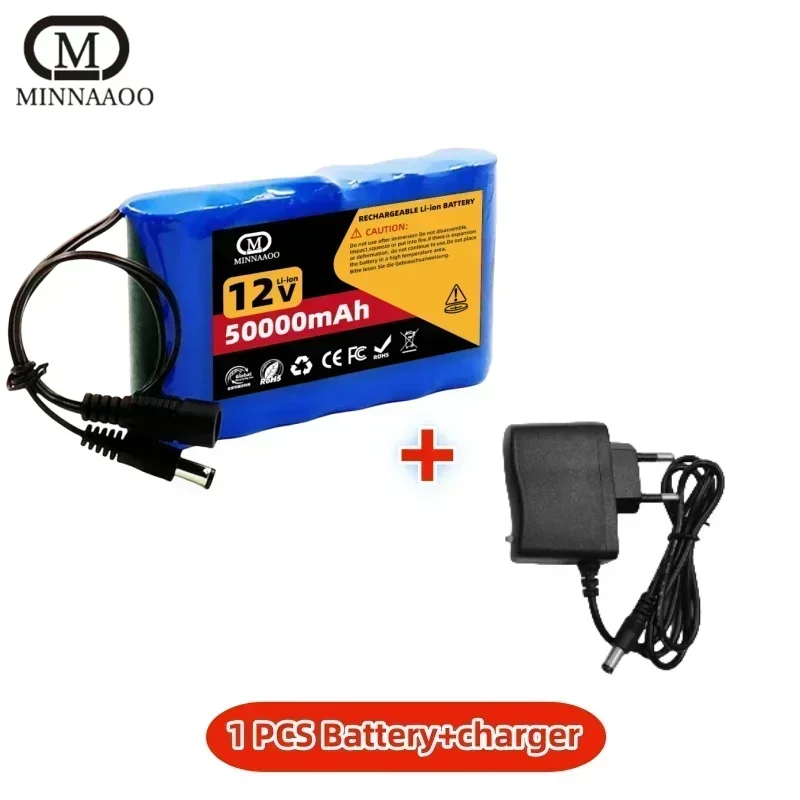 12V 50000mAh 3S2P Lithium Ion Battery Pack High Capacity BMS for LED Lights Backup Power