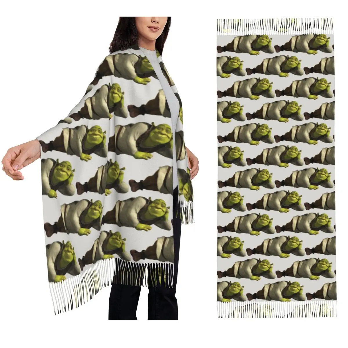 

Come Into My Swamp - Shrek Scarf Tassel Scarves Women Soft Warm Shawls and Wraps Long Fall Winter Shawl Wrap