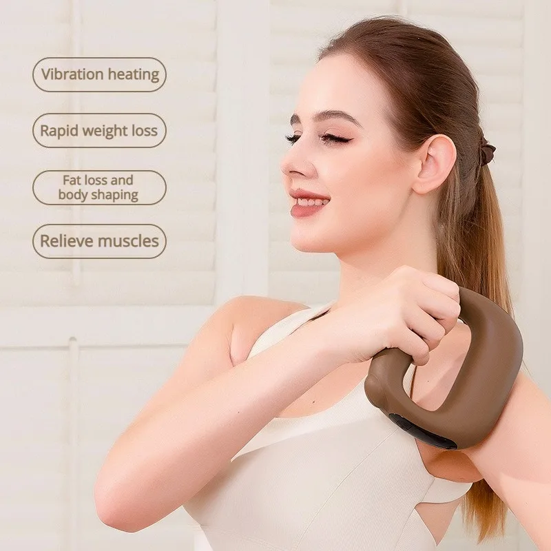 Heating Fascia Machine Ring Multifunctional Mini Powerful High Frequency Vibration Massage Ring Electric Portable Body Massager