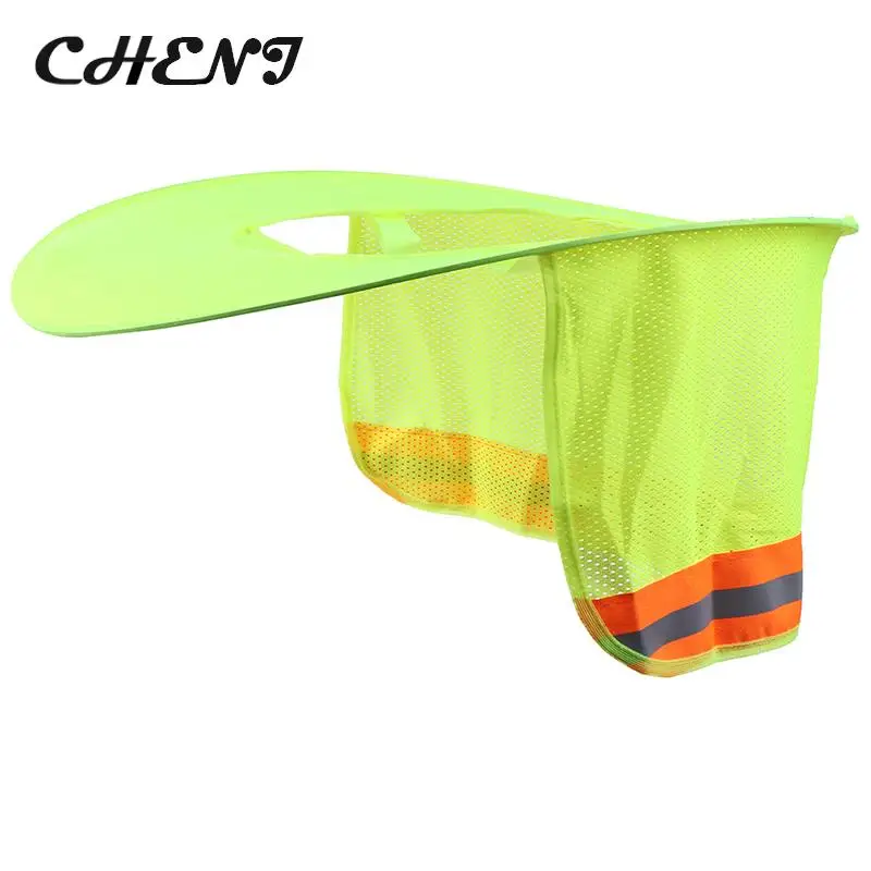 Sun Shade Attachable Hard Hat Brim with Neck Shield VIS Reflective Stripe