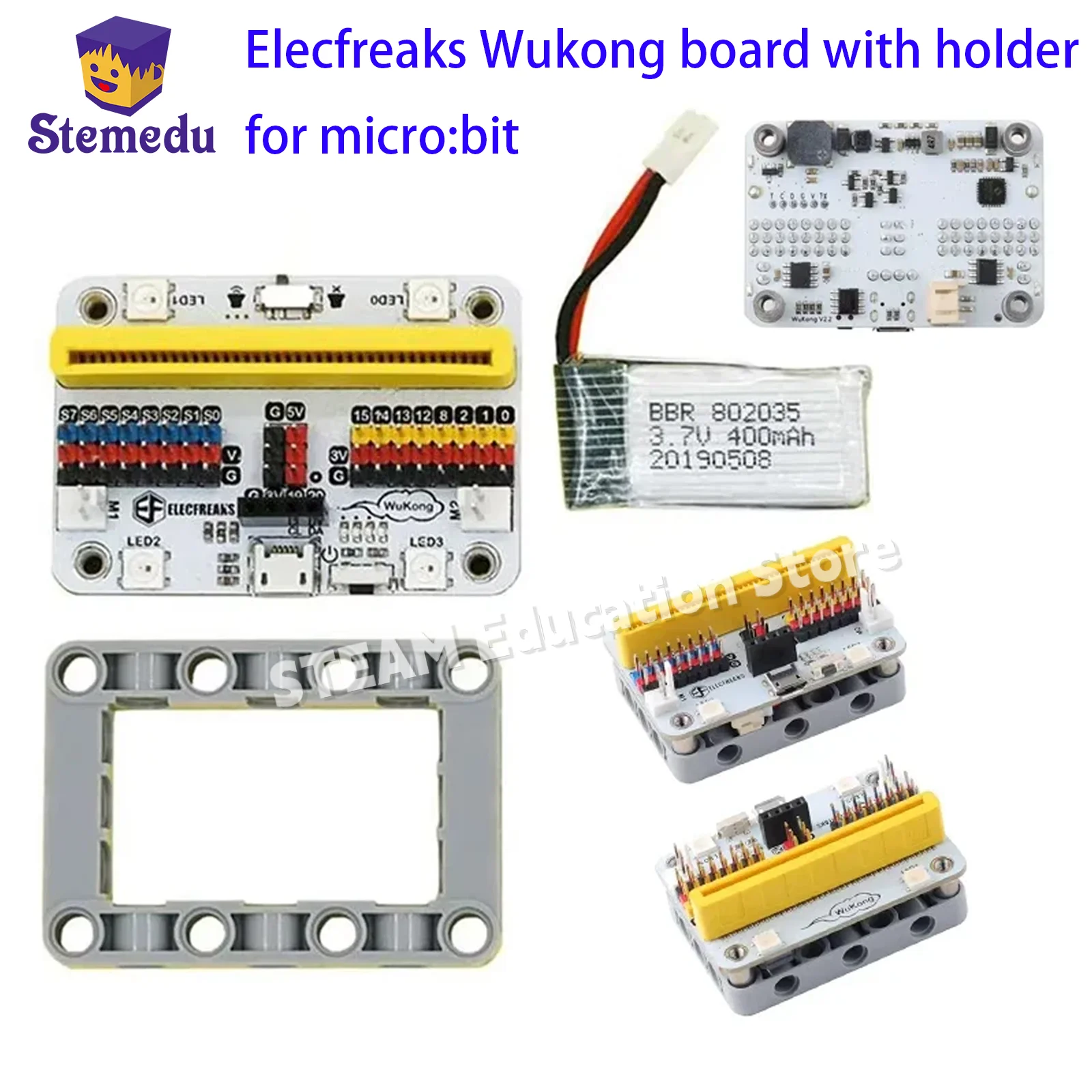 Elecfreaks Wukong Micro:Bit Extension Board Adapter Mechanical Finger Programmingfor Building Blocks Education Program Learning