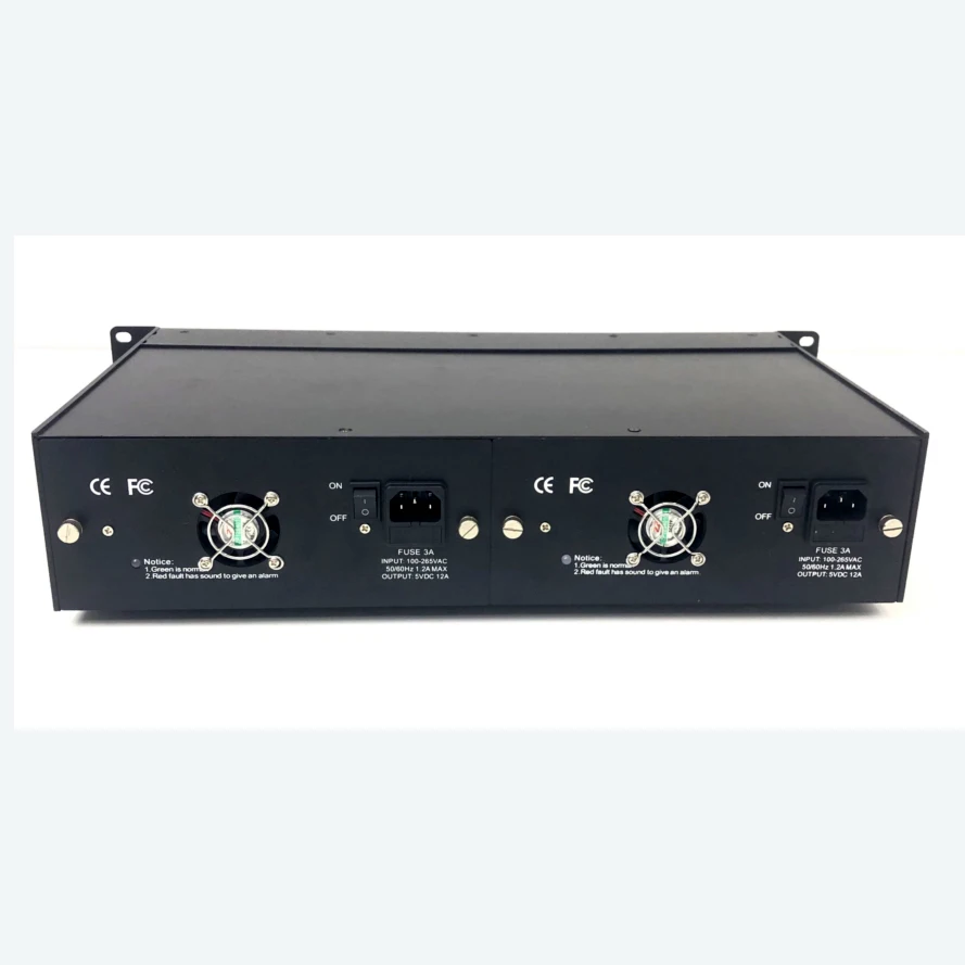 2U 16 Solt Single fiber optical Converter rack mount chassis