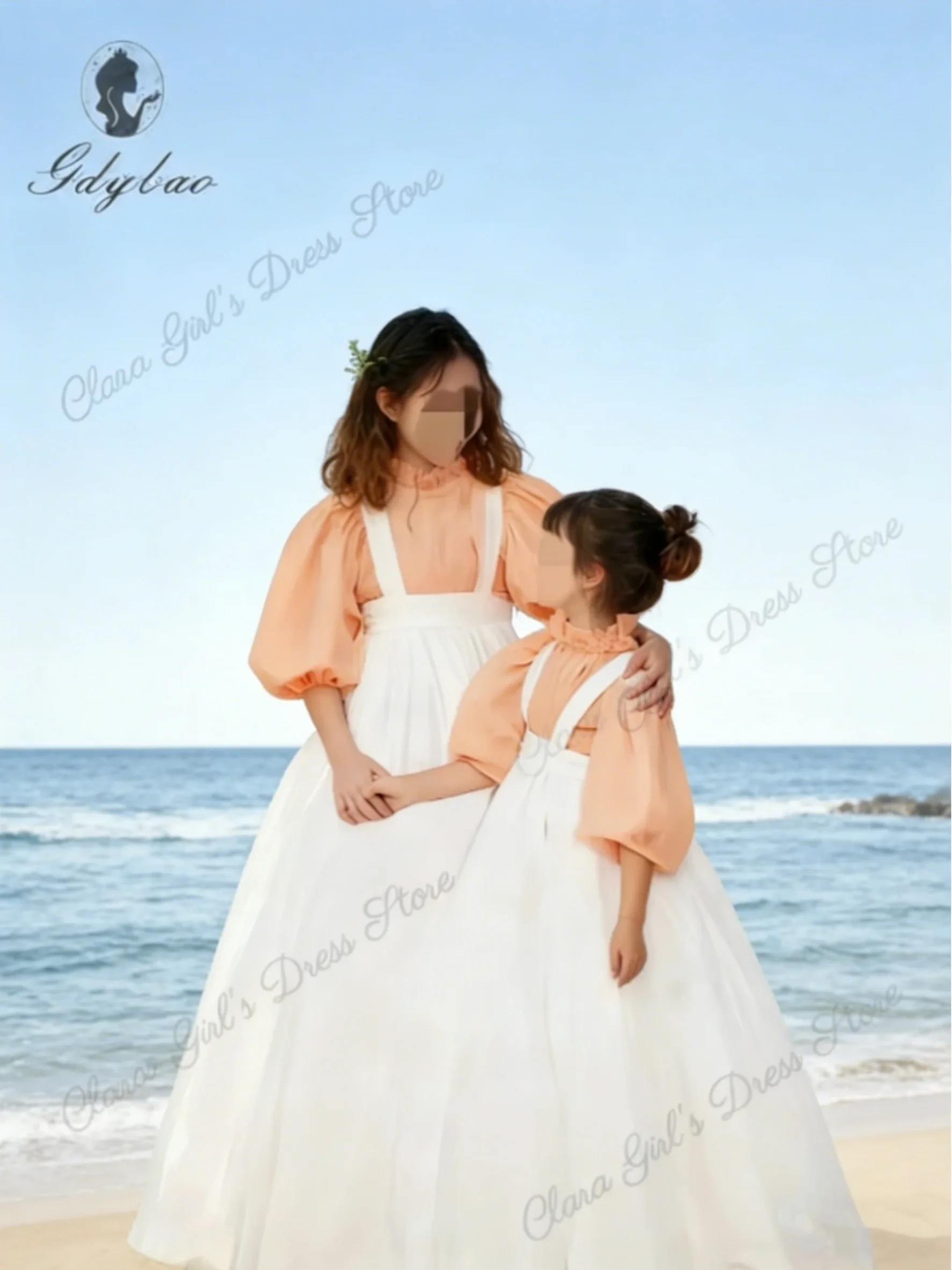 Abito da Damigella a Due Pezzi di Alta Qualità con Tulle e Taffetà, Vestito da Principessa per Matrimoni e Feste Serali